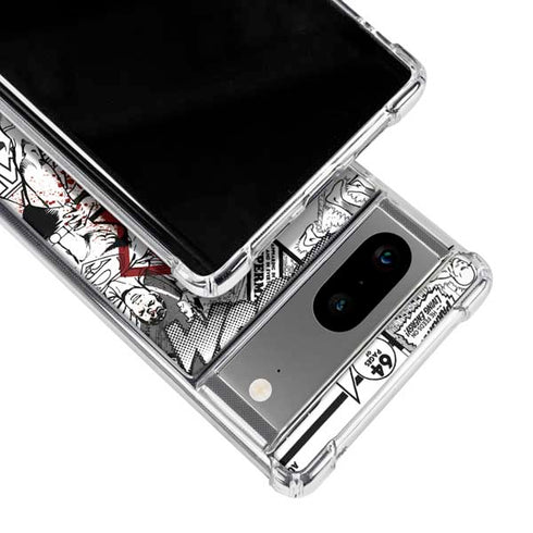 DC Comics Superman Comic Pattern Logo in Red Google Pixel 7a Clear Case